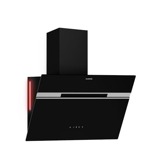 Klarstein Alina - Cappa da Cucina, 60cm, 600 m³/ora, Classe A, LED, Silenziosa: 68 dB, Scarico & Ricircolo, Controllo Smart, Nera
