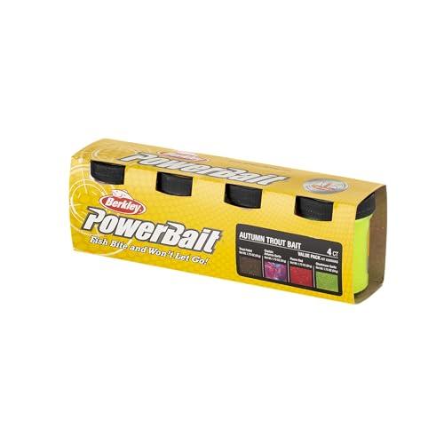 Berkley PowerBait Trout Dough Season Pack, 4 colori e sapori per la pesca alla trota tutto l'anno, esche profumate e modellabili per laghi, fiumi e torrenti, tutti i livelli di abilità, invernale