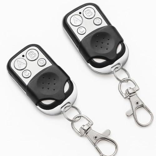 Set di 2 Telecomandi Universali per Cancelli Automatici – Frequenza 433,92 MHz, a Codice Fisso, Compatibili con la Maggior Parte dei Modelli (8,5 x 6 x 1 cm)