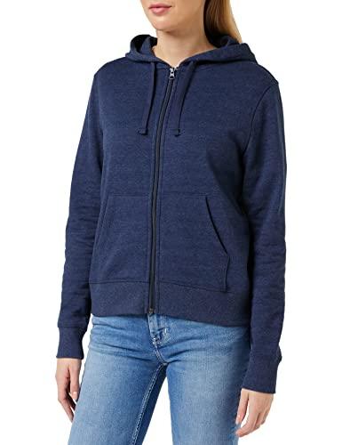 Amazon Essentials Full-zip Hoodie, Felpa Donna, Blu (navy heather), Large