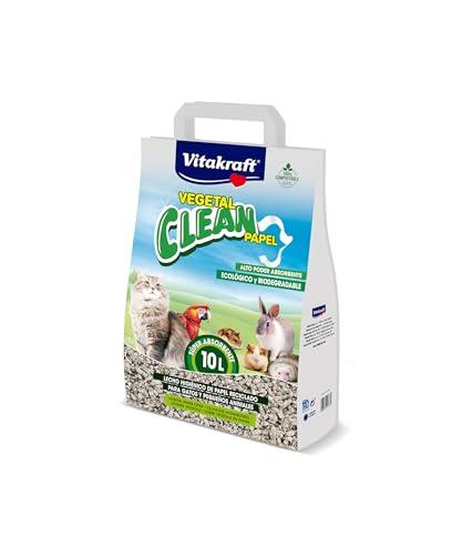 Vitakraft Vegetal Clean Papel, lettiera per piccoli animali, con controllo degli odori e capacità di assorbimento (1x 10l)