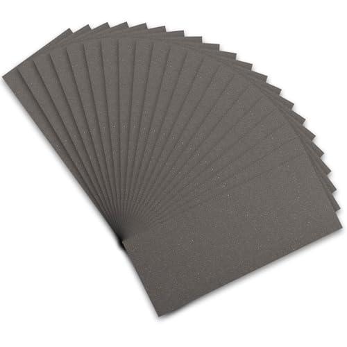 STEBRUAM Carta Abrasiva 21 Pezzi Kit, Carta Vetrata per Legno in Grane 600 Grinta, Sandpaper Carta Vetro Impermeabile Levigatura a Secco e Umido
