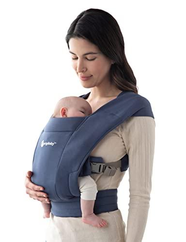 Ergobaby Embrace Marsupio Neonati Ergonomico 0 Mesi, Porta Bebe Extra Morbido ed Ultraleggero, Soft Navy