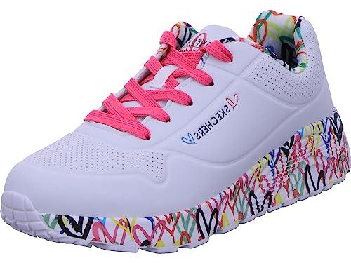Skechers Uno Lite Lovely Luv, Scarpe Da Ginnastica Bambine e ragazze, Bianca White Synthetic H Pink Trim, 39 EU