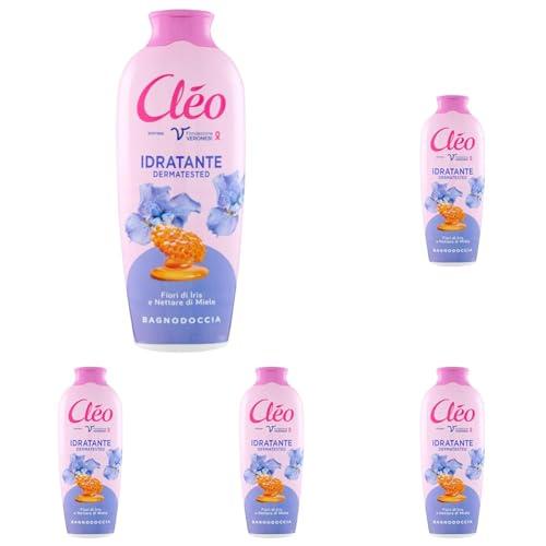 Cléo- Bagnoschiuma Idratante Fiori di Iris e Nettare di Miele, Bagno Schiuma Profumato Elasticizzante Riequilibrante Detergente Delicato per Pelle Morbida, Bagnodoccia Dermatologicamente Testato 750ml