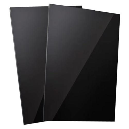 GSHUR Foglio Acrilico Nero A3, 2 Pz, 42 x 29 cm, 2 mm, Pannello in Plexiglass per Decorazioni, Display, Cornici, Pittura