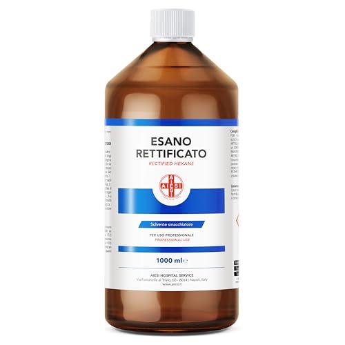AIESI® Esano rettificato (Benzina rettificata) solvente sgrassatore flacone da 1 litro, Per uso professionale ed industriale, Made in Italy