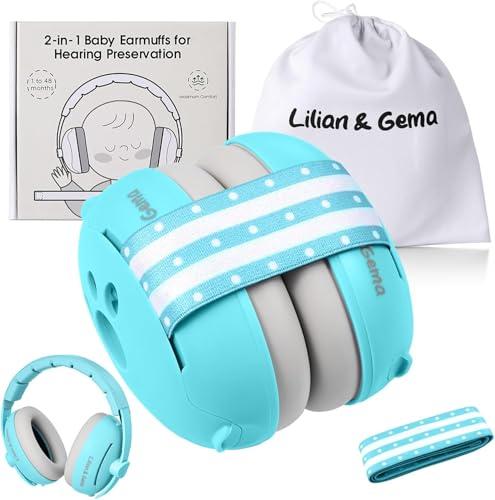 Generico 2 in 1 Cuffie Neonato Antirumore -25dB,Protettori acustici per neonati, archetto regolabile, antiscivolo e antistress, protezione acustica ideale per neonati fino a 48 mesi