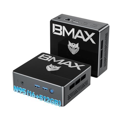 BMAX Mini PC Intel N95(fino a 3,4GHz) 16GB DDR4 RAM 512GB M.2 SSD B4 Computer Desktop Support Dual HDMI UHD WiFi 5, Bluetooth4.2, Ethernet Gaming PC 4K HD Gigabit Ethern