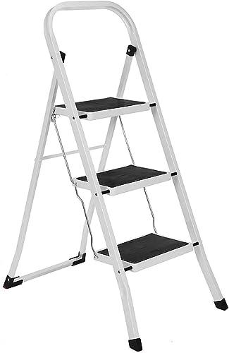 CILVANI Sgabello in acciaio laccato con 3 gradini antiscivolo