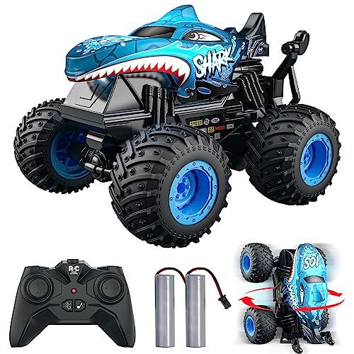 ACAMMZAR Macchina Telecomandata per Bambini, 2.4GHz 20+Km/h Monster Truck Telecomandato, Camion Auto con Musica 360°Rotazione, Macchina Radiocomandata per Ragazzi, Ragazze, Adulti Regali, Blu