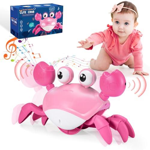 iKidiki Granchio Che Cammina - Regalo Bambina 1-4 Anni, Giocattolo Educativo Neonato 3-9 Mesi, Tummy Time Giochi