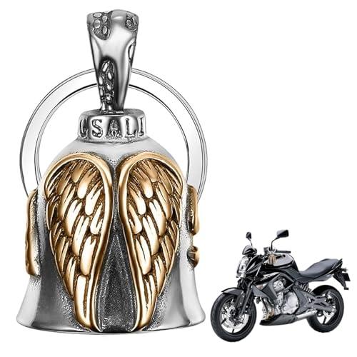 EUYKQNOI Campanella Moto Guardian Bell, Campanellino Motociclisti, Portachiavi Moto Portafortuna, Angelo Custode Con Anello Appeso Per Auto Elettriche, Moto, Biciclette Ecc