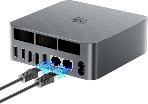 Beelink EQR6 Mini PC Windows 11 Pro, AMD Mini PC, Ryzen 5 6600U (6C/12T fino a 4,5Ghz), 32GB LPDDR5 1TB M.2 PCIe4.0 SSD, 4K Dual Display, Dual HDMI, Dual 1000M LAN, WiFi6, BT5.2