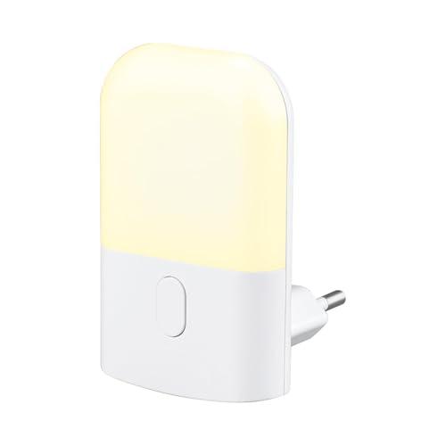 GRIFEMA GD101-1 Luce Notturna per Bambini 3 Livelli di Luminosità Regolabili, Luce Notturna con Sensore di Luce per Cameretta, Bagno, Corridoio, Cucina, Scale, 2700K Bianco Caldo