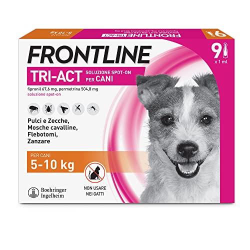 FRONTLINE Triact, 9 Pipette, Cane S (5-10 kg), Antiparassitario per Cani e Cuccioli di Lunga Durata, Protegge il Cane da Pulci, Zecche, Zanzare, Pappataci e Leishmaniosi, Antipulci 9 Pipette