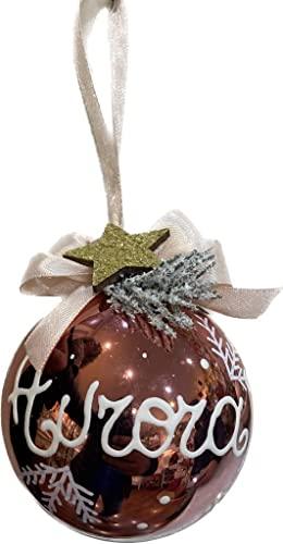PALLINA DI NATALE PERSONALIZZATA CON NOME IN VETRO. DECORAZIONE NATALIZIA. PALLINA IN VETRO DA 8 CM VARI COLORI
