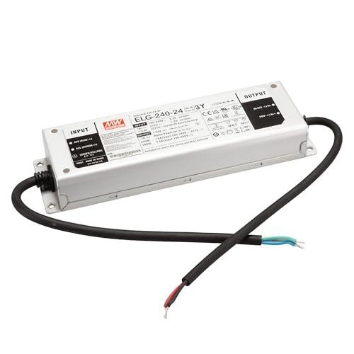 Mean Well ELG-240-24-3Y - Trasformatore LED a tensione costante, 240 W, 10 A, 12-24 V/DC, non dimmerabile,
