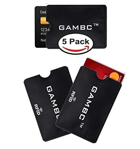 GAMBC 5 PZ Custodia Carta di Credito Rfid Protection carte - Porta Bancomat Schermato - Porta Carte di Credito Schermato - Proteggi Carte di Credito - Portatessere Anticlonazione - Antitaccheggio