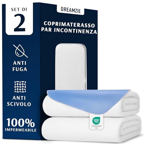 Dreamzie Traverse Letto Anziani, Neonato, Bambini 50 x 70 cm - Assorbente e Impermeabile - Traversine Lavabile per Incontinenza - Set di 2