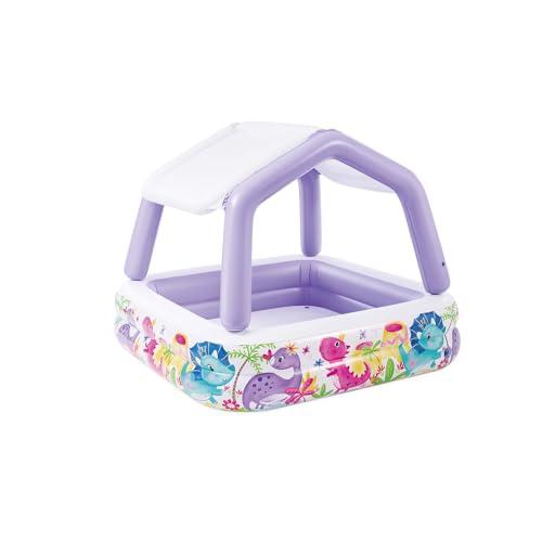 Intex 57470NP - Piscina Gonfiabile Acquario con Tettoia Removibile, Vinile, Multicolore, 157x157x122 cm