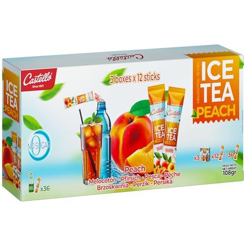 Castello since 1907 Tè Freddo Solubile Zero in Bustine | Pesca | Totale 36 Bustine | 1 Bustina = 500 ml di Tè | Zero Calorie | Senza Zuccheri | Senza Aspartame