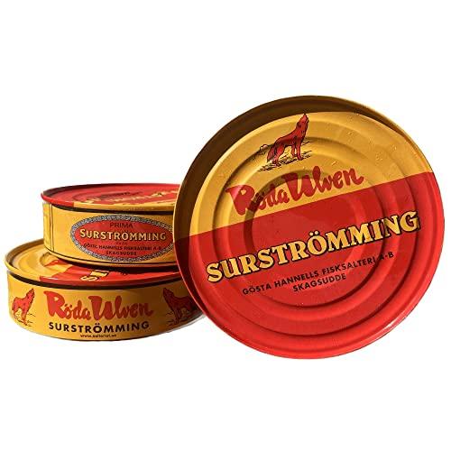 Surströmming ARINGA | SPEDIZIONE REFRIGERATA | Specialità svedese | Röda Ulven 300g/400g Lattina (aringa fermentata) | Sfida Surströmming | Pesce dalla Svezia