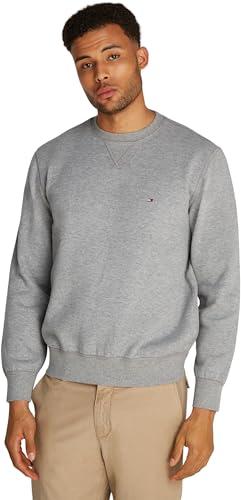 Tommy Hilfiger Uomo Felpa Essential Fleece Crew Neck Regular Fit, Grigio (Medium Grey Heather), XS