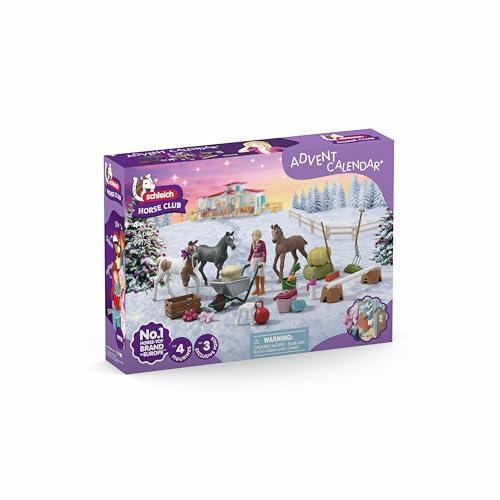 schleich HORSE CLUB | Calendario dell’Avvento HORSE CLUB 2025 – Meraviglia di Natale Allevamento di Puledri 99178 | figura snodata Sofia, 3 puledri esclusivi & accessori | regalo dai 5 anni | 34 pezzi