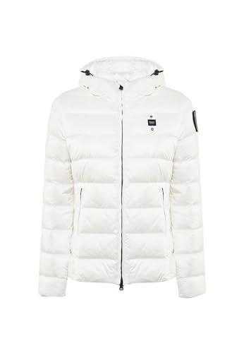 Blauer Giacca Charme Piumino Donna Nylon Bianco Ottico S