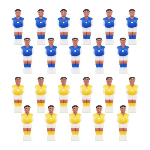 SG Store 22 Pezzi Biliardino Biliardino Calcio Balilla Tute Giocatore Giochi Mini Figure Di Calcio In Plastica Per Aste Da 15,9 Mm Macchina Da Calcio Giallo E Blu