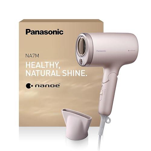 Panasonic EH-NA7M-P825 Asciugacapelli Nanoe per Capelli Lucenti, Pieghevole, Asciugatura Rapida, Beccuccio Concentratore, 1600W, Rosa Chiaro