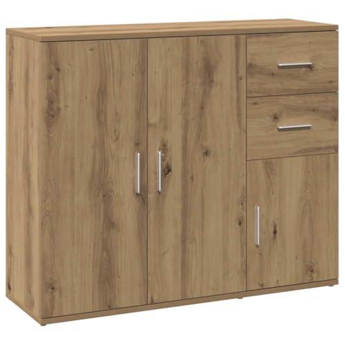 vidaXL Credenza Rovere Artigianale 91x29,5x75 cm in Legno Multistrato, credenza in Legno, armadietto portaoggetti, Mobile con cassetti