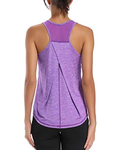 Dawnrole Canotta Palestra Donna Fitness Top Sportivo Canotta in Rete Senza Maniche
