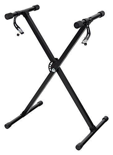 FunKey Supporto Tastiera con Struttura a X - Chiusura a Strappo Affidabile - Con Manicotti Antiscivolo Integrati - Supporto dal Design Pieghevole - Include Cinghie di Fissaggio Robuste
