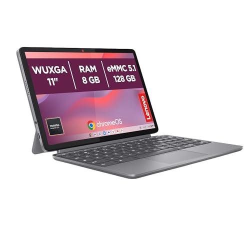Lenovo Duet Chromebook 11” Touch IPS, Memoria 128GB, RAM 8GB, Chrome OS, Lenovo Penna e Tastiera + Folio Stand inclusi, Notebook e Tablet Convertibile per Studio e Lavoro, MediaTek Kompanio 838