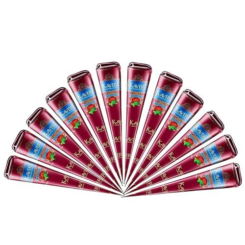 Kaveri Cono Naturale 3 x 25g - Senza PPD & Sostanze Chimiche Lunga Durata | Dermatologicamente Testato Per Decorazioni Creative Facile da Applicare mit Kajal