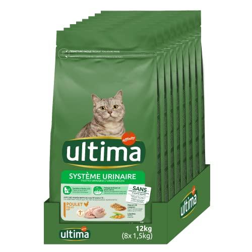 Ultima Crocchette per gatto protezione urinaria con pollo, confezione 8 x 1,5 kg