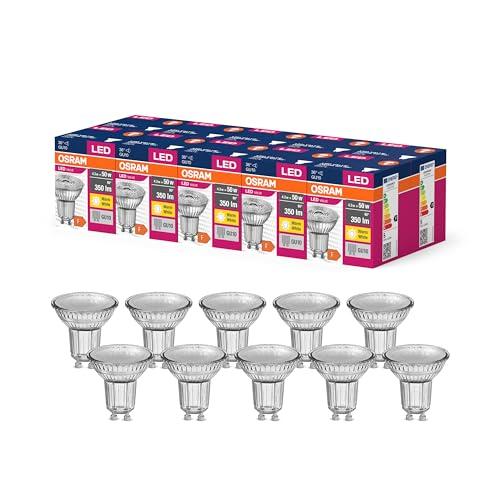 OSRAM Valore A Stella LED PAR16 Per Base GU10, Lampada Riflettore, 350 Lumen, Bianco Caldo 3000K, Sostituzione Per Lampadine Da 50W Convenzionali, Non Dimmerabile, 10 Pacchetti