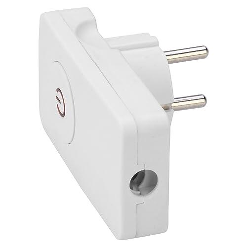 Poly Pool PP0453 SPAZIOZERO Spina con Interruttore 16 A 2P+T Standard Franco / Tedesco con Terra Laterale, Uscita Cavo a 90 gradi, Bianco