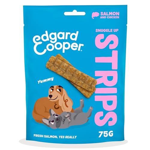Edgard & Cooper Snack per cani, Snuggle Up Striscette, (Salmone/Pollo, 1 x 75g strips), Senza cereali, ricco di proteine e carne fresca di qualità, con aminoacidi essenziali