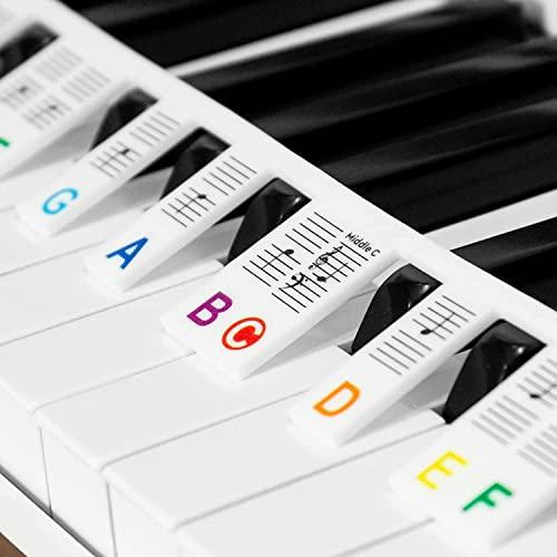 Adesivi per note rimovibili per pianoforte/tastiera Adesivo in silicone per tastiera di pianoforte a 61 tasti