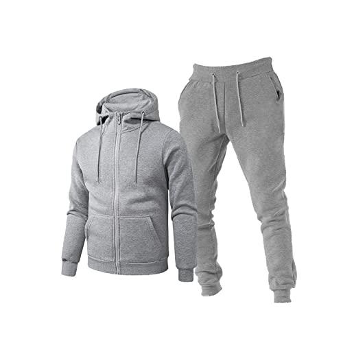 TONY BACKER Tuta Uomo In Pile Sportiva Con Chiusura Zip Completo Tuta In Casa (IT, Testo, L, Regular, Regular, GRIGIO-63)