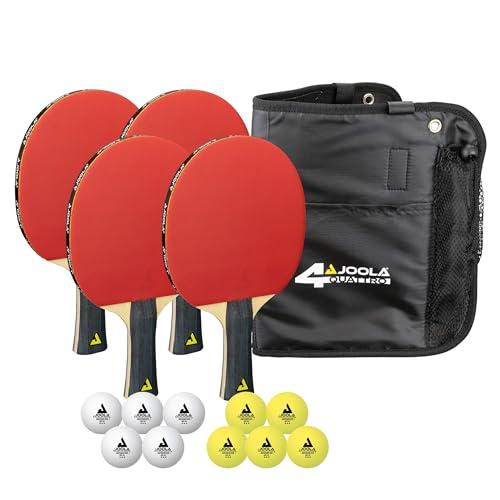 JOOLA Set da Ping Pong Quattro, Unisex Adulto, Multicolore, 28,5 x 26 x 8,5 cm