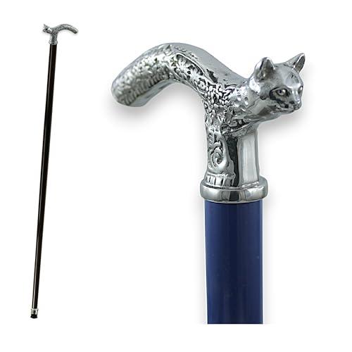 Bastone da passeggio testa di gatto elegante vintage personalizzato | Bastone da passeggio per signora anziana da cerimonia ortopedico in legno | Cavagnini made in italy