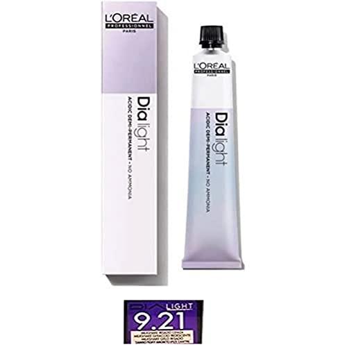 L'Oréal Professionnel DiaLight 9.21 Biondo Chiarissimo Cenere Iridescente Senza Ammoniaca, 50ml