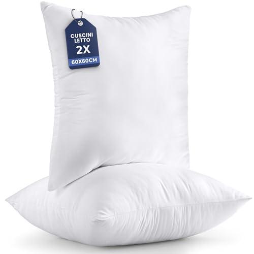 Utopia Bedding Set di 2 Cuscini, 60 x 60 cm Imbottitura per Cuscini, Cuscini Divano, Cuscino Interno (Bianco)