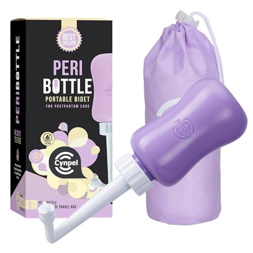 Cynpel Bidet Portatile Post Parto - Bidet da Viaggio Pieghevole - Peri Bottle Post Partum - Pompetta Sollievo Emorroidi - Design Ergonomico Facile da Usare - Antigoccia per il Trasporto - Viola
