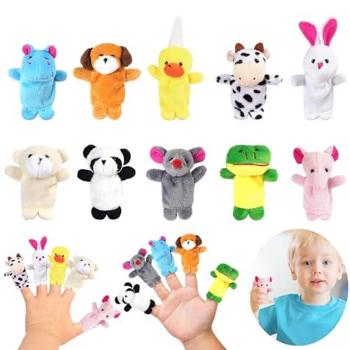 ZHITENG 10 Pezzi Marionette da Mano Animale, Marionette per Bambini in Peluche Burattini a Dito Set, Mini Peluche Gadget Festa per Bambini Set di per Ragazzi e Ragazze Regalo Natale