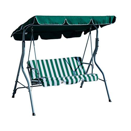 Linea Garden Friend Dondolo in Acciaio Verniciato Telo in Poliestere 160 Gr/M², Multicolore, 170 x 110 x 153 cm